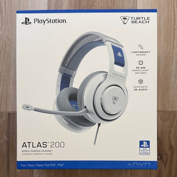 Turtle Beach Atlas 200 Wired Gaming Headset - White, Gray and Blue